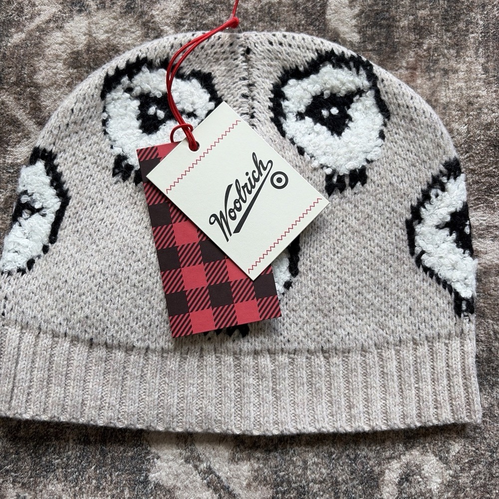 Adult Sheep Print Beanie - Woolrich x Target Taupe - Exclusive Hat - New